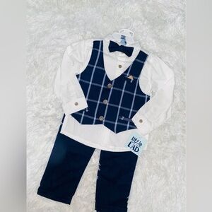 Little Lad Navy and White Kids Outfit Set